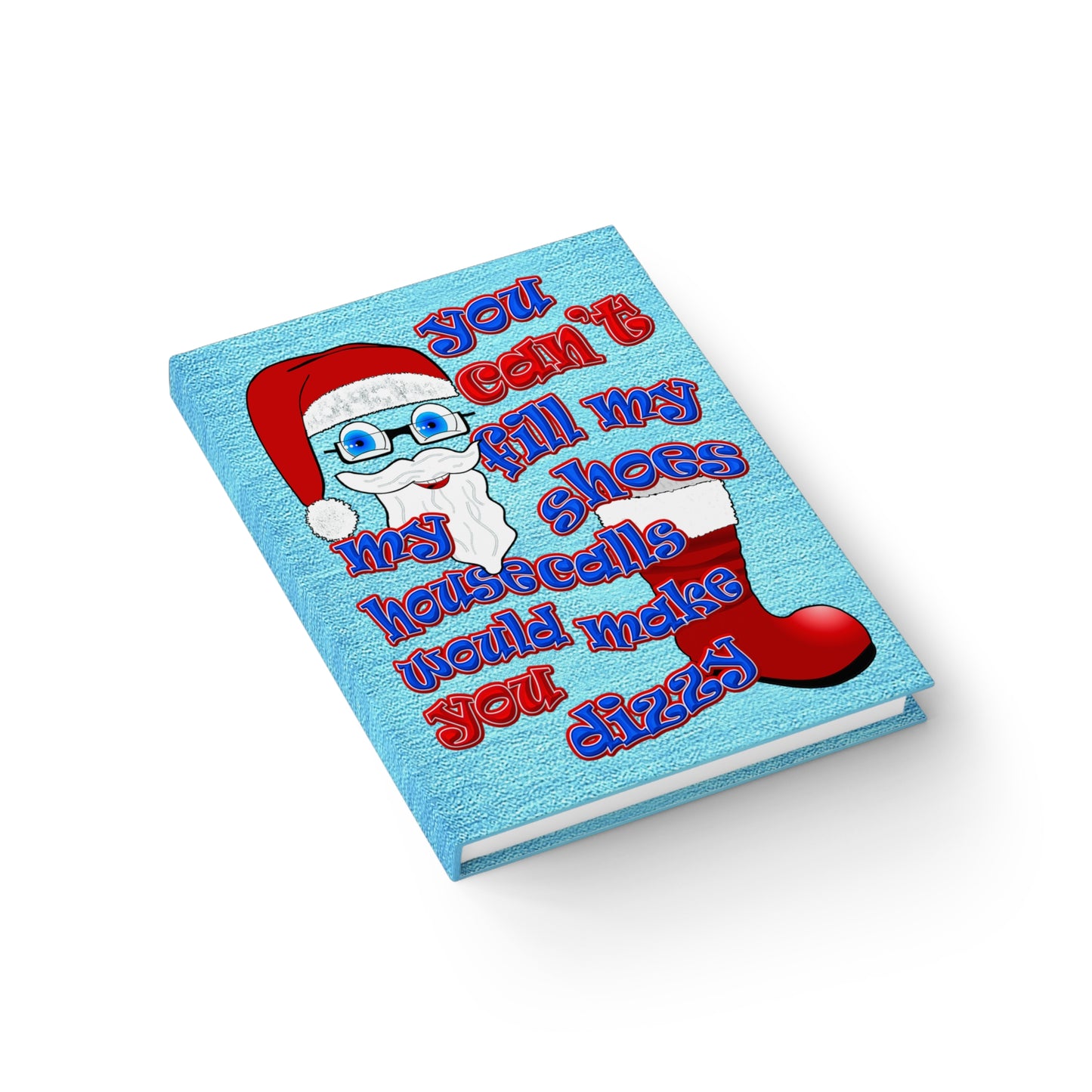 santa's shoes - journal-lined (faded blue)