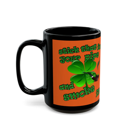 celtics logo - Black Mug (orange)