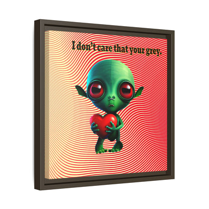 I don't care that your grey - framed canvas art (yellow-orange wave)