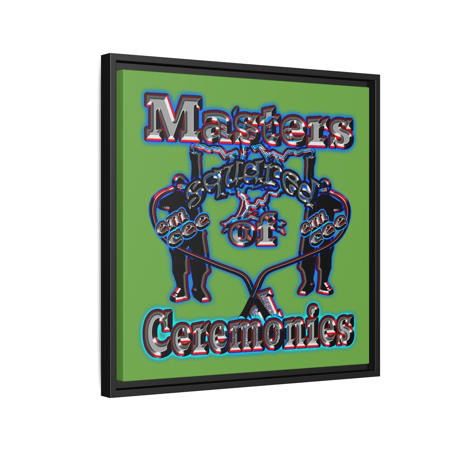 em cee squared - framed canvas art (green)