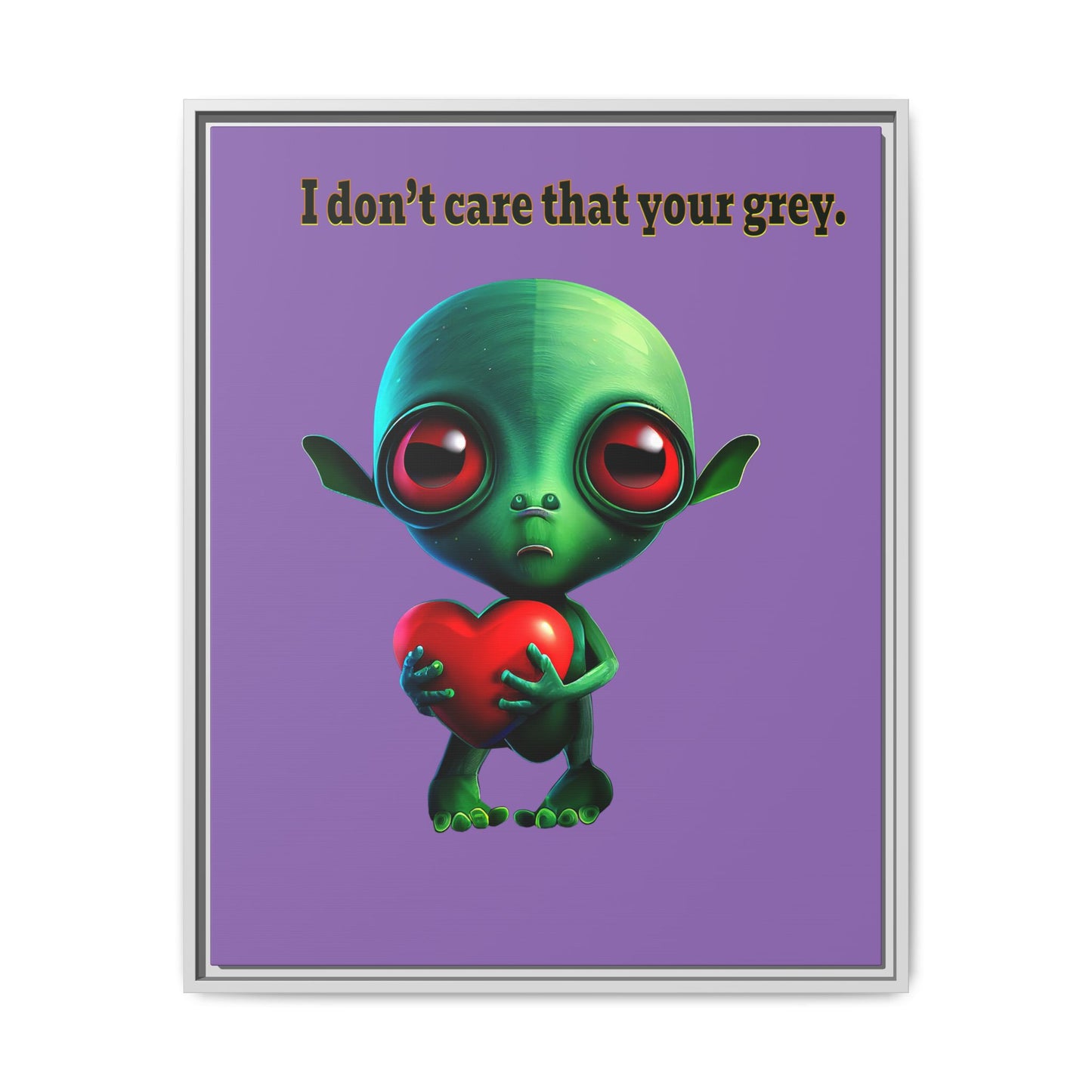 I don't care that your grey - framed canvas art (light purple)