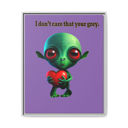 I don't care that your grey - framed canvas art (light purple)