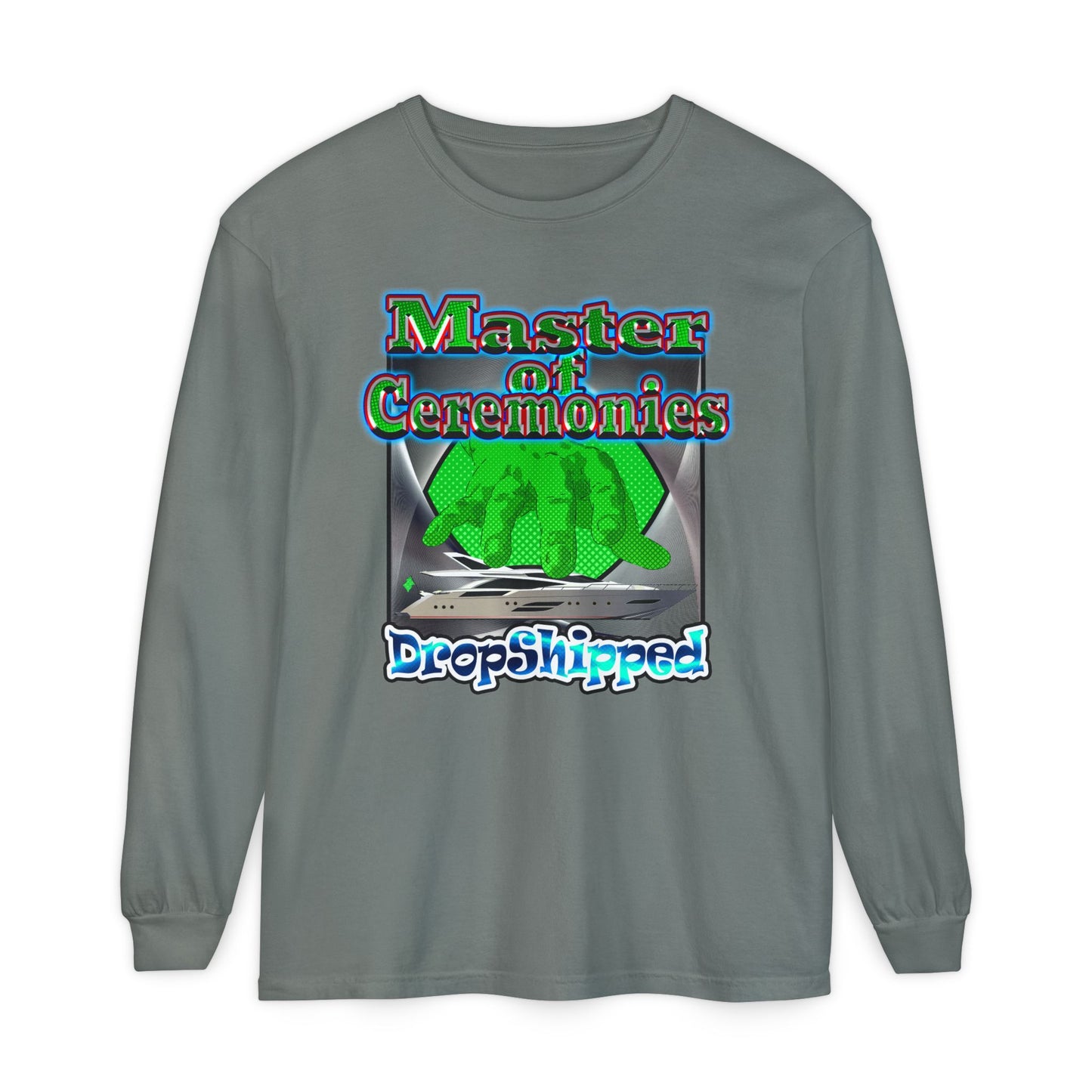 logo - Unisex Garment-dyed Long Sleeve T-Shirt