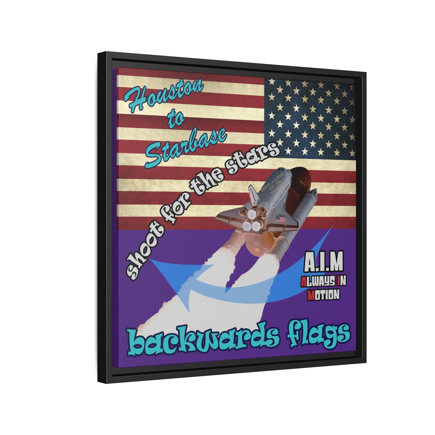 shoot for the stars - framed canvas art (purple)