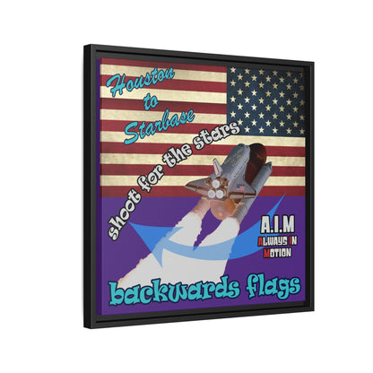 shoot for the stars - framed canvas art (purple)