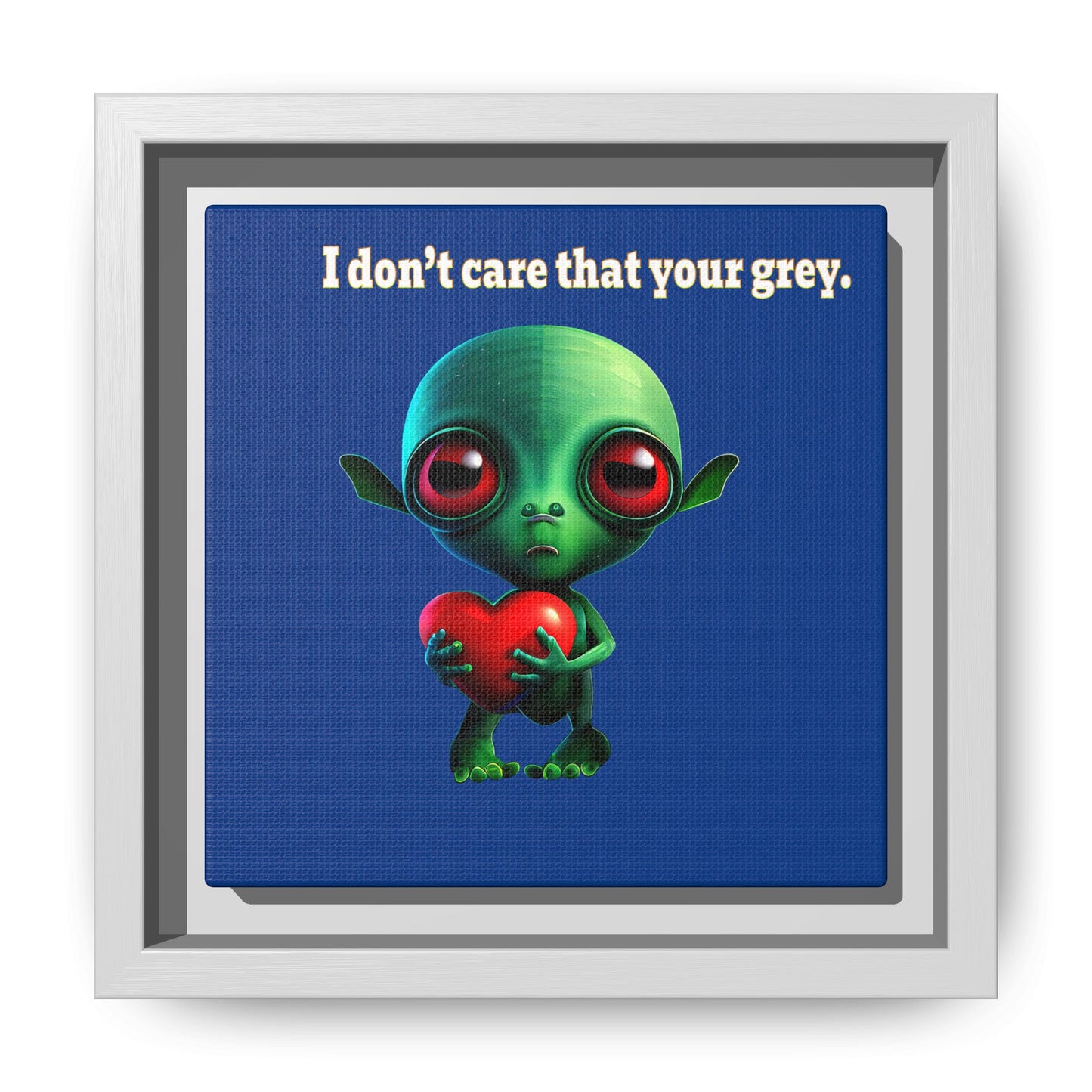 I don't care that your grey - framed canvas art (dark blue)