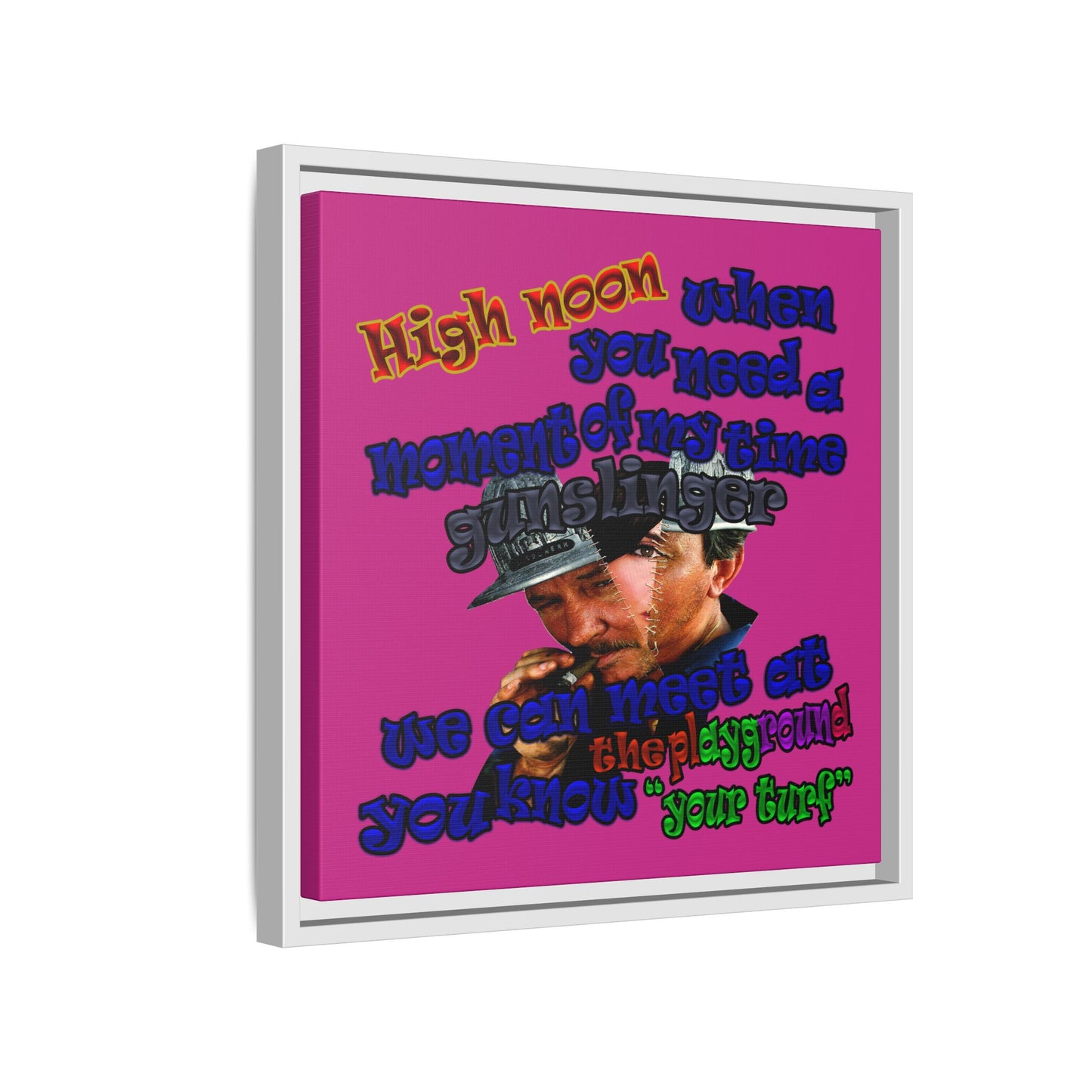 high noon - framed canvas art (pink)