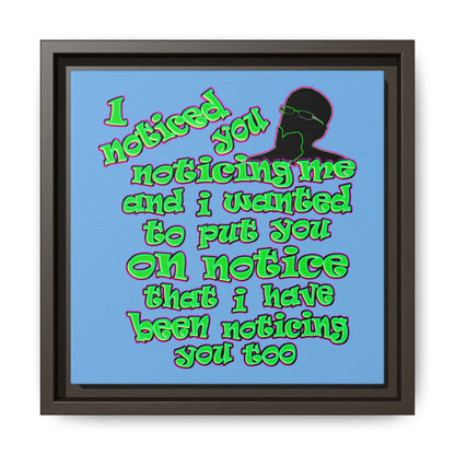 noticed you noticing - framed canvas art (light blue)