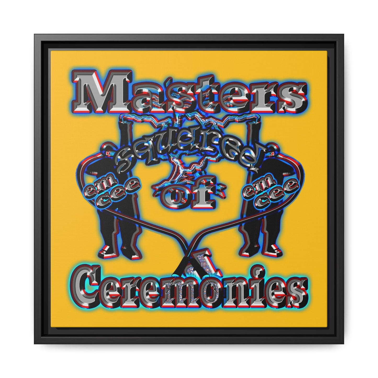 em cee squared - framed canvas art (yellow)