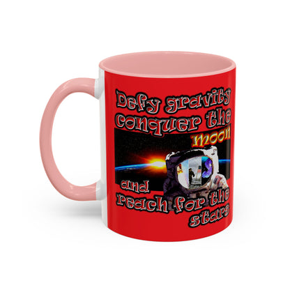 defy conquer reach - Accent Mug (red)