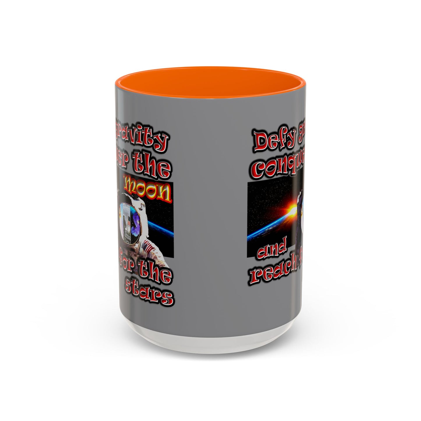 defy conquer reach - Accent Mug (grey)