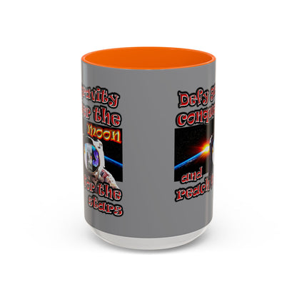defy conquer reach - Accent Mug (grey)