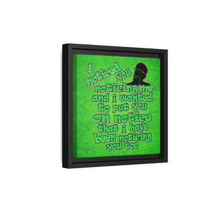 noticed you noticing - framed canvas art (green turf)