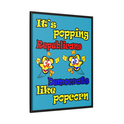 popping like popcorn - framed canvas art (turquoise)