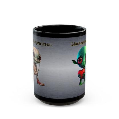 I don't care that your grey - Black Mug (brushed nickel)