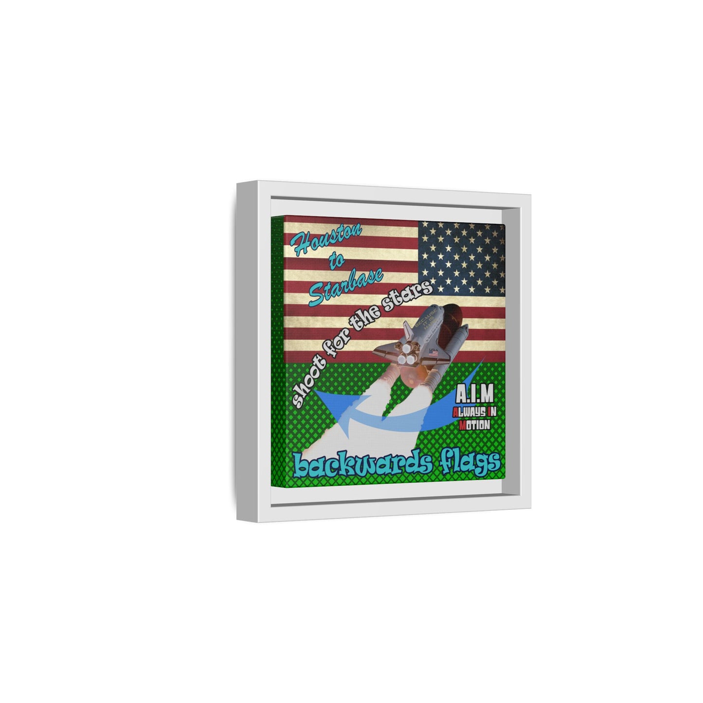 shoot for the stars - framed canvas art (logo green)