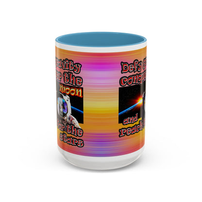 defy conquer reach - Accent Mug (color blur)
