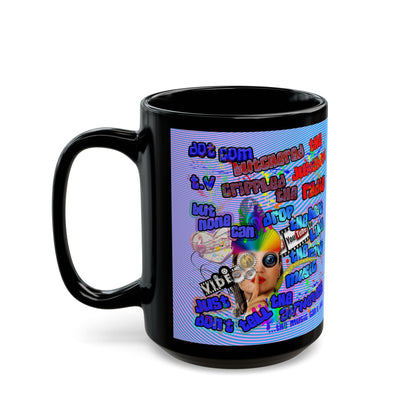 drop the beat - Black Mug (light blue-purple wave)