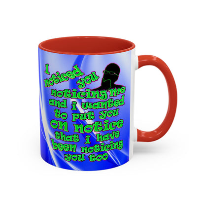 noticed you noticing - Accent Mug (blue-white wave)