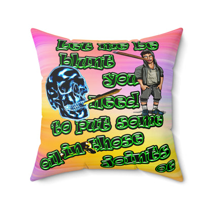og - Faux Suede Square Pillow - (color blur)