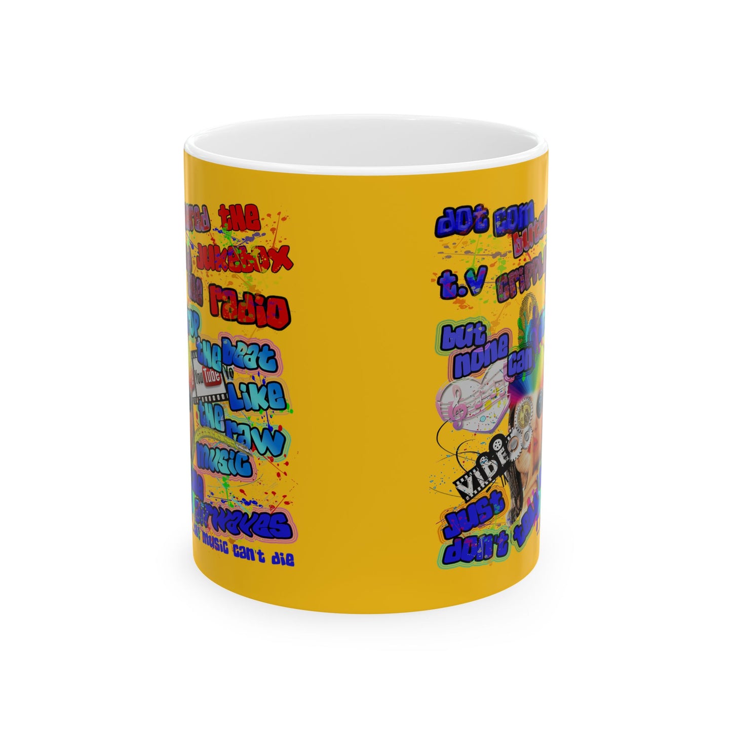 drop the beat - White Mug (yellow)