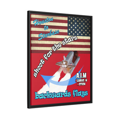shoot for the stars - framed canvas art (dark red)