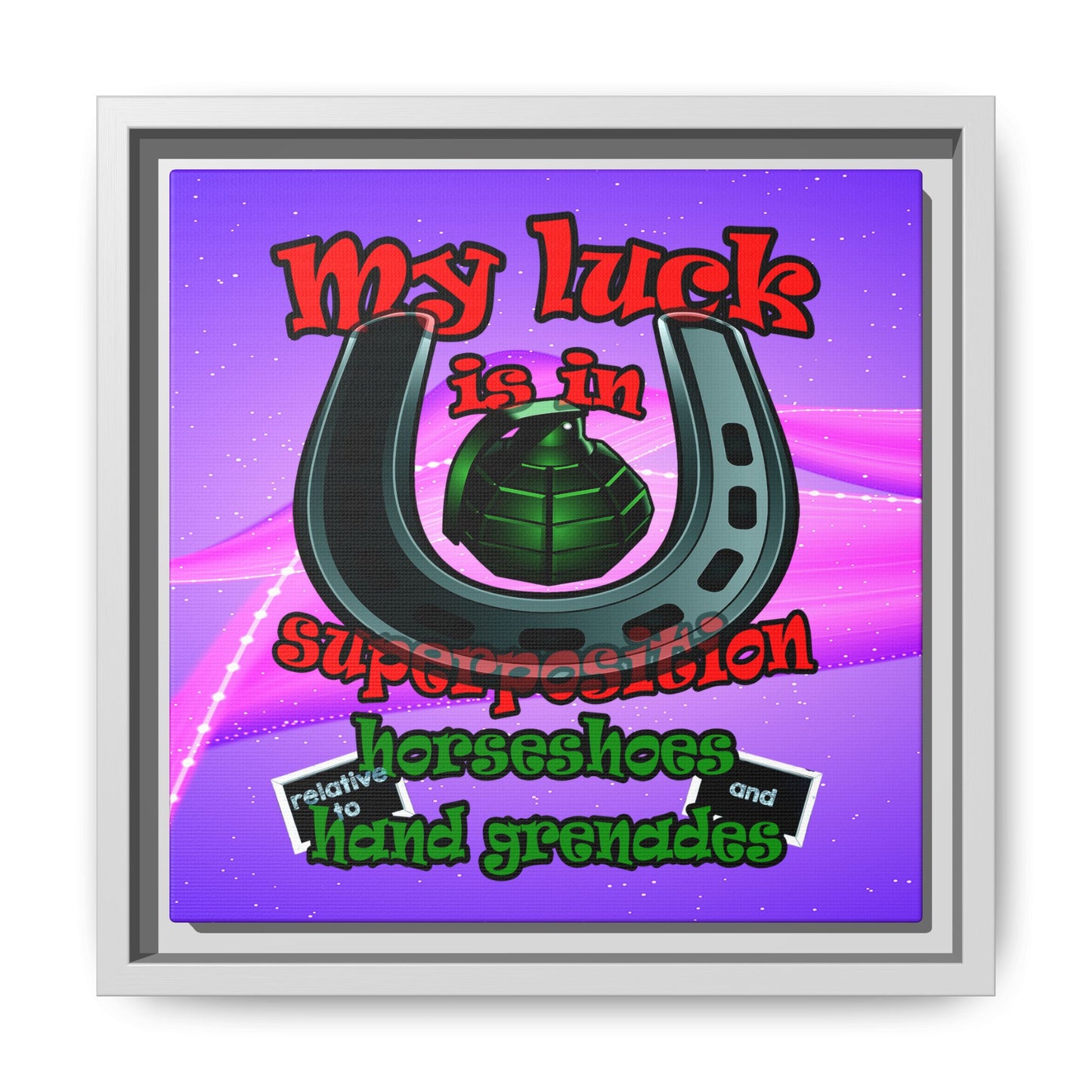 my luck - framed canvas art (purple-pink wave)