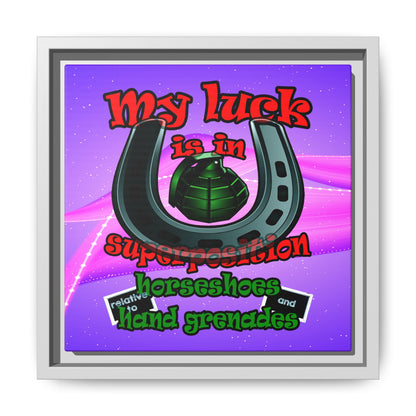 my luck - framed canvas art (purple-pink wave)