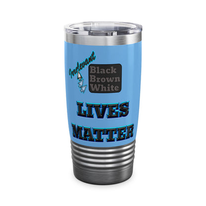 irrelevant - Ringneck Tumbler, 20oz (light blue)