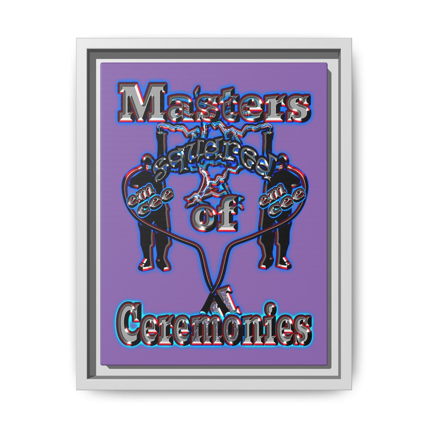 em cee squared - framed canvas art (light purple)
