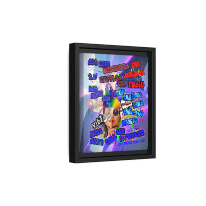 drop the beat - framed canvas art (grey-pink wave)