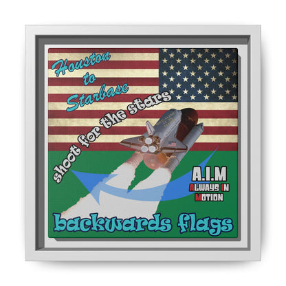 shoot for the stars - framed canvas art (dark green)