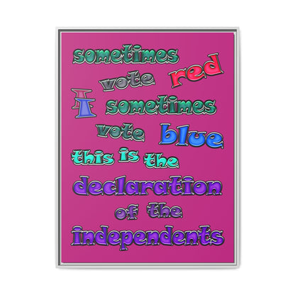 declaration of the independents - framed canvas art (pink)