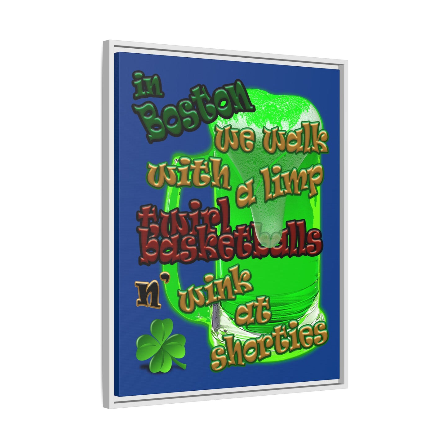 celtics logo - framed canvas art (dark blue)