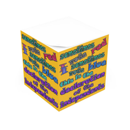declaration of the independents - note cube (yellow)