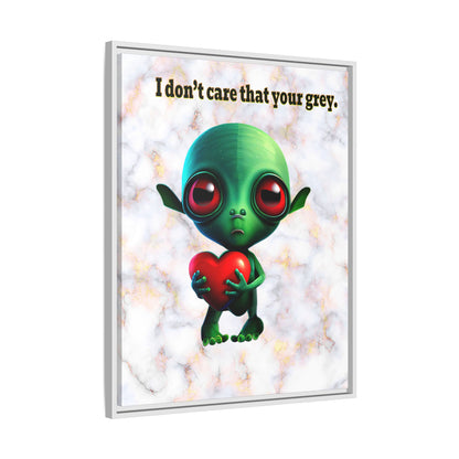 I don't care that your grey - framed canvas art (white marble)