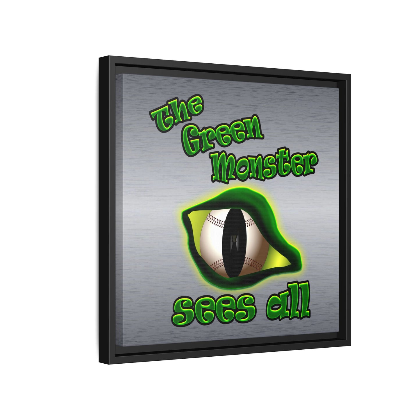 green monster - framed canvas art (brushed nickel)
