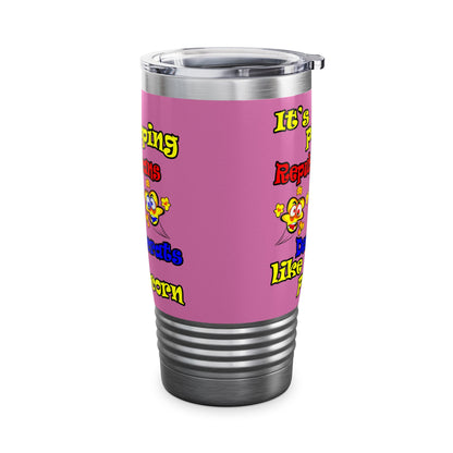 popping like popcorn - Ringneck Tumbler, 20oz (light pink)