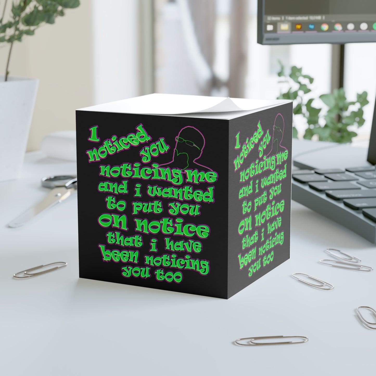 noticed you noticing - note cube (black)