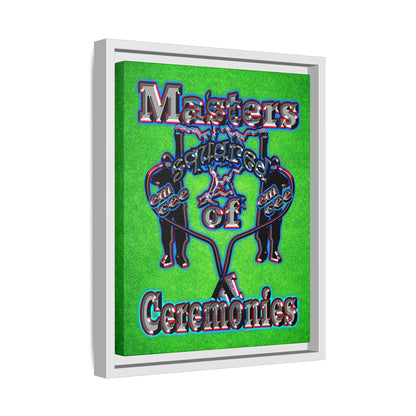 em cee squared - framed canvas art (green turf)