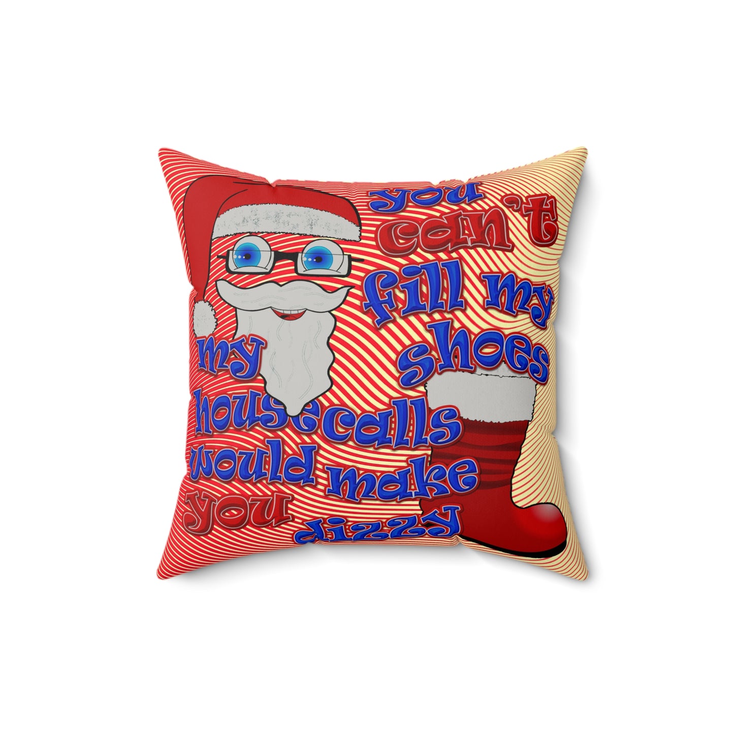santa's shoes - Faux Suede Square Pillow - (yellow-orange wave)