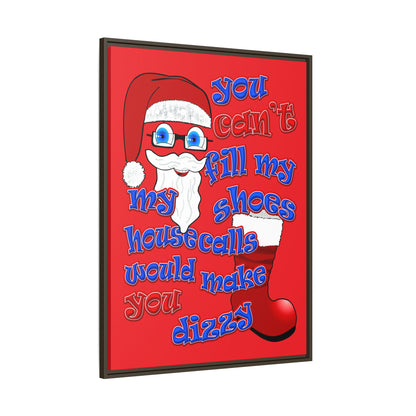 santa's shoes - framed canvas art (red)