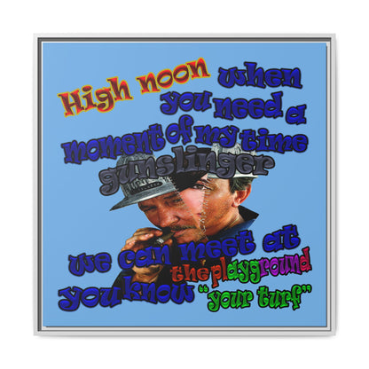 high noon - framed canvas art (light blue)