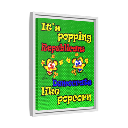 popping like popcorn - framed canvas art (logo green)