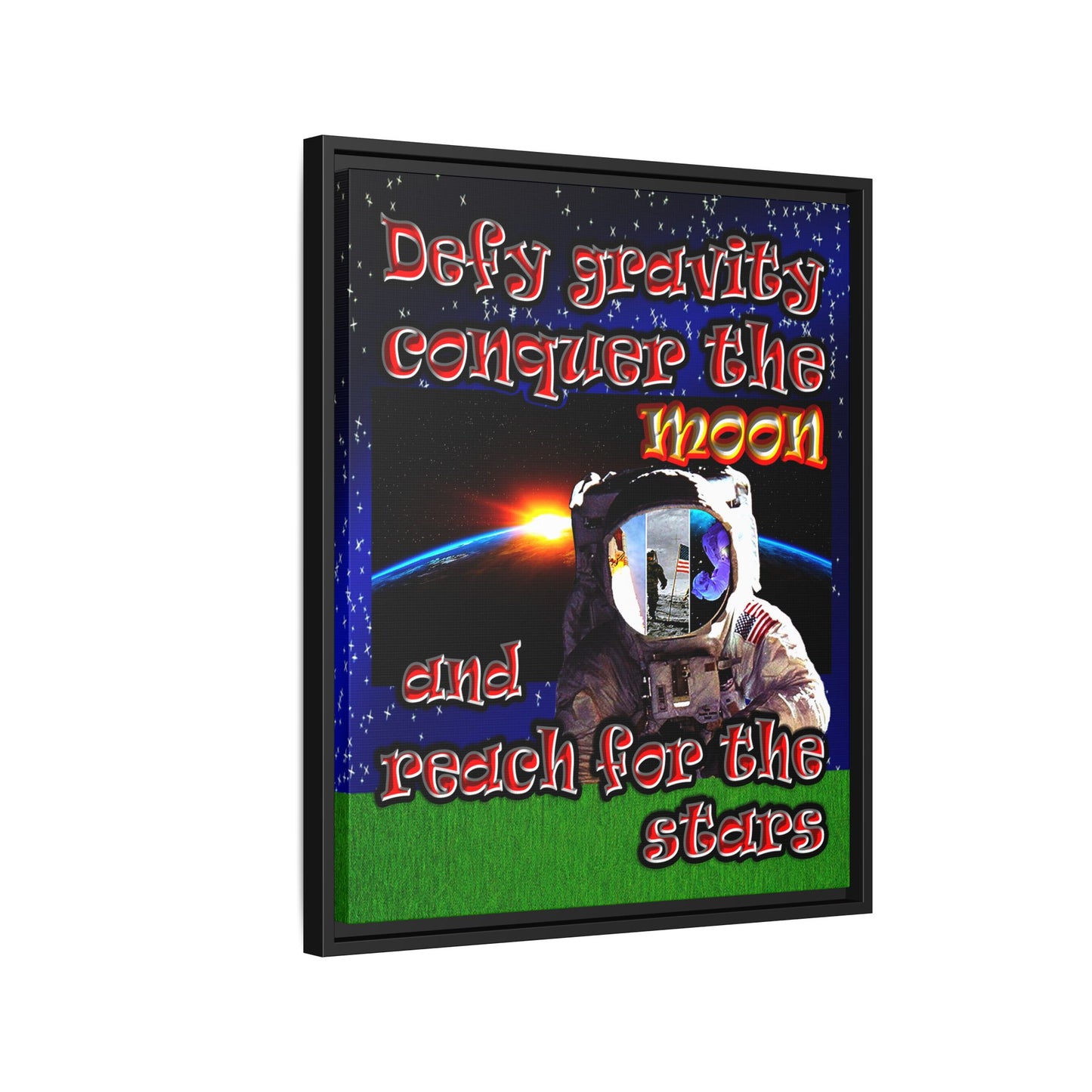 defy conquer reach - framed canvas art ('snoops' background)