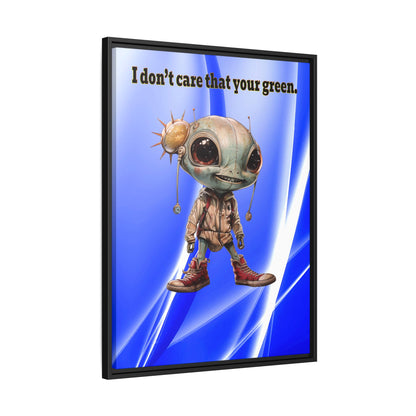 I don't care that your green - framed canvas art (blue-white wave)