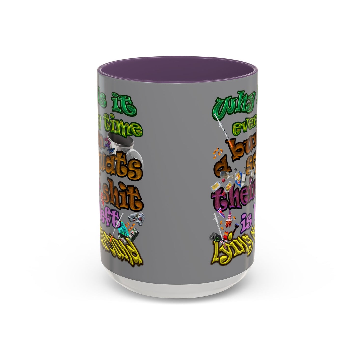 the bum's shit - Accent Mug (grey)