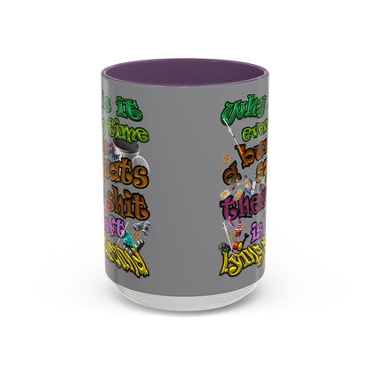 the bum's shit - Accent Mug (grey)