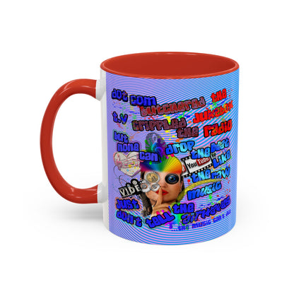 drop the beat - Accent Mug (light blue-purple wave)