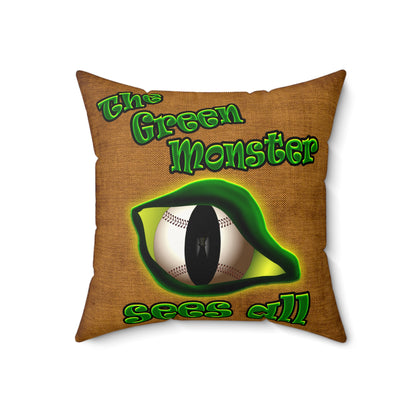 green monster - Faux Suede Square Pillow - (dichromatic brown papyrus)